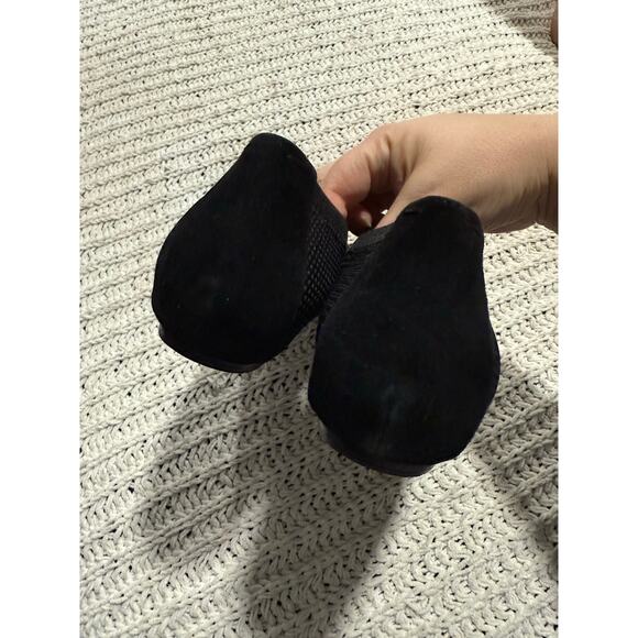 Eileen Fisher Knit Slip On Ballet Shoes Flats Textile Leather Womens 8.5 Black - Picture 7 of 9